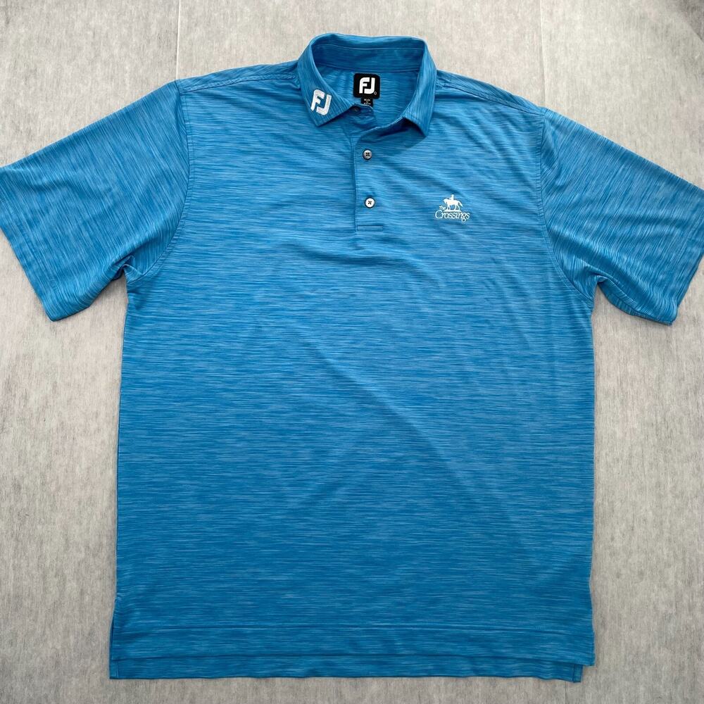 Footjoy Shirt Adult Large Blue Polo Tour Issue The Crossings Golf Club Mens L